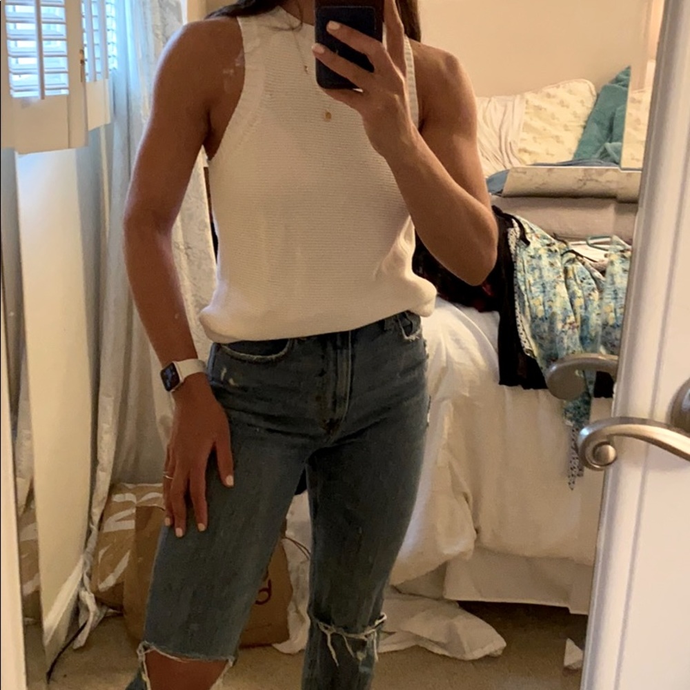 White sweater tank